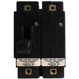 AIRPAX - 2-POLE - 15A - DELAY 63 - Hydraulic-Magnetic Circuit Breaker - Tested