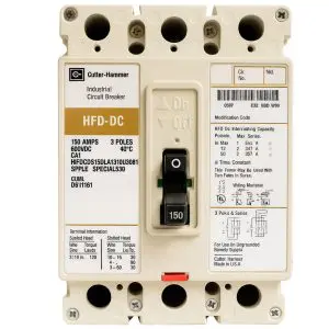 CUTLER HAMMER - 3-POLE - HFD-DC - Circuit Breaker - Tested