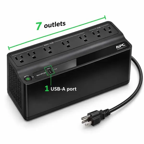 APC UPS with Annotated Outlets and Cord copy