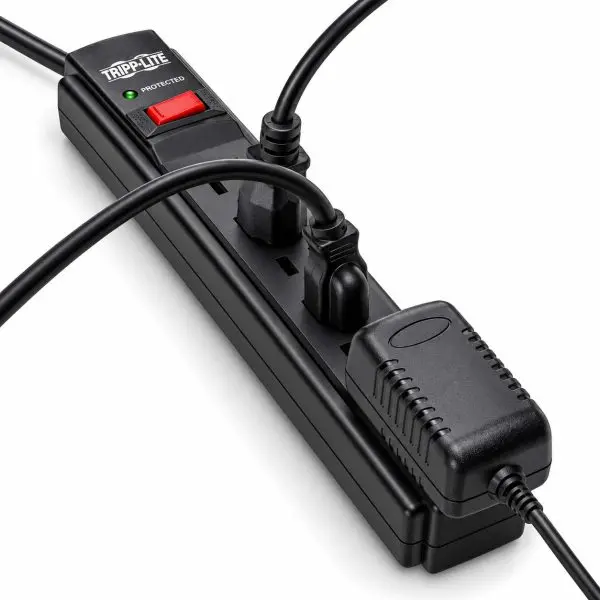 Black Tripp Lite Surge Protector with Cords copy