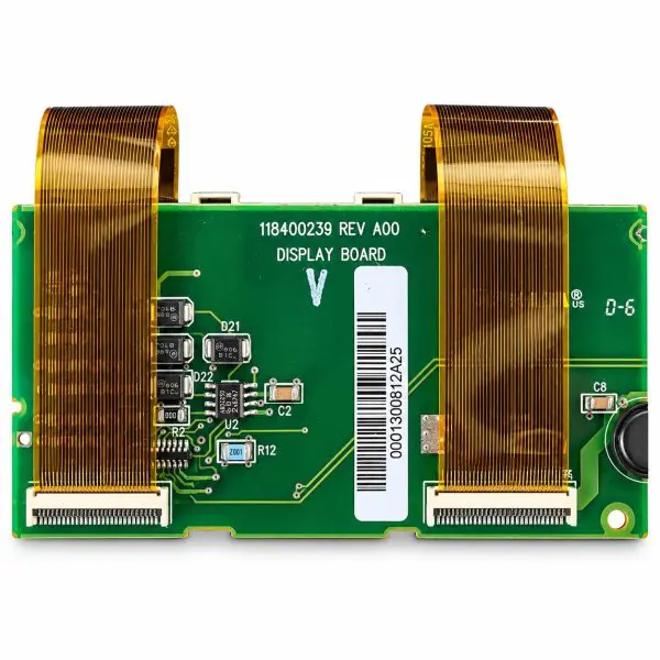 Green PCB Display Board with Amber Ribbon Cables copy