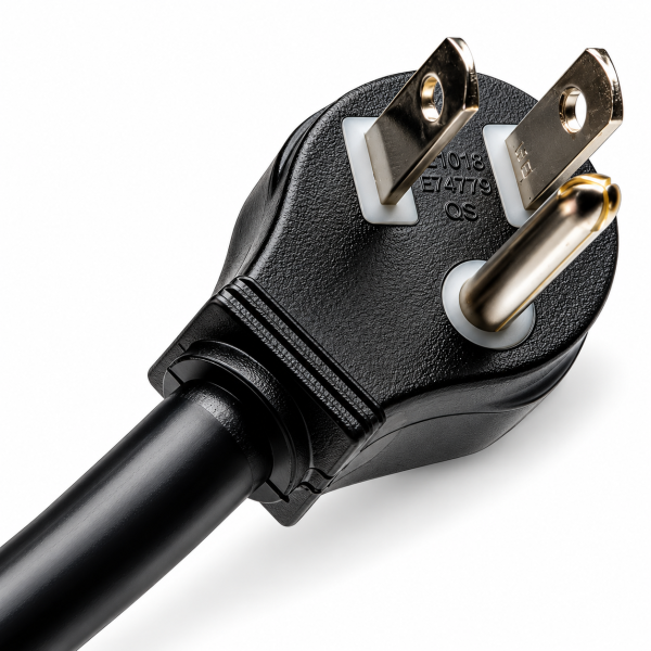 Heavy-Duty Black Three-Prong Power Plug