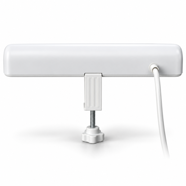 White Antenna Bar with Mounting Clamp
