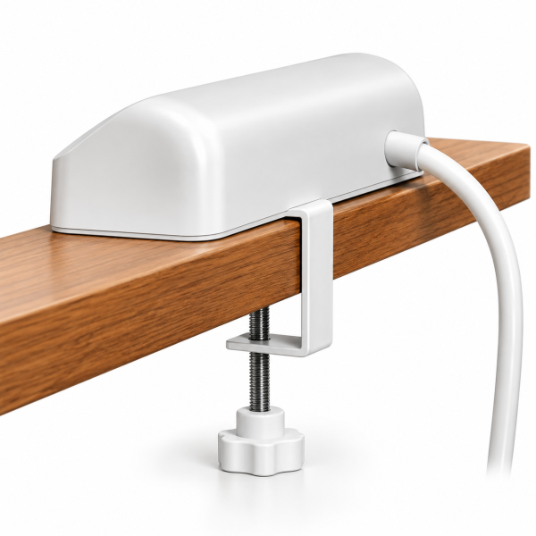 White Desk Clamp Cable Accessory