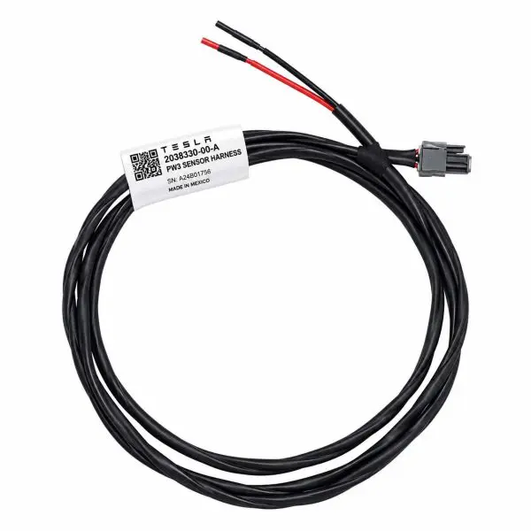 Coiled Tesla Sensor Harness on White