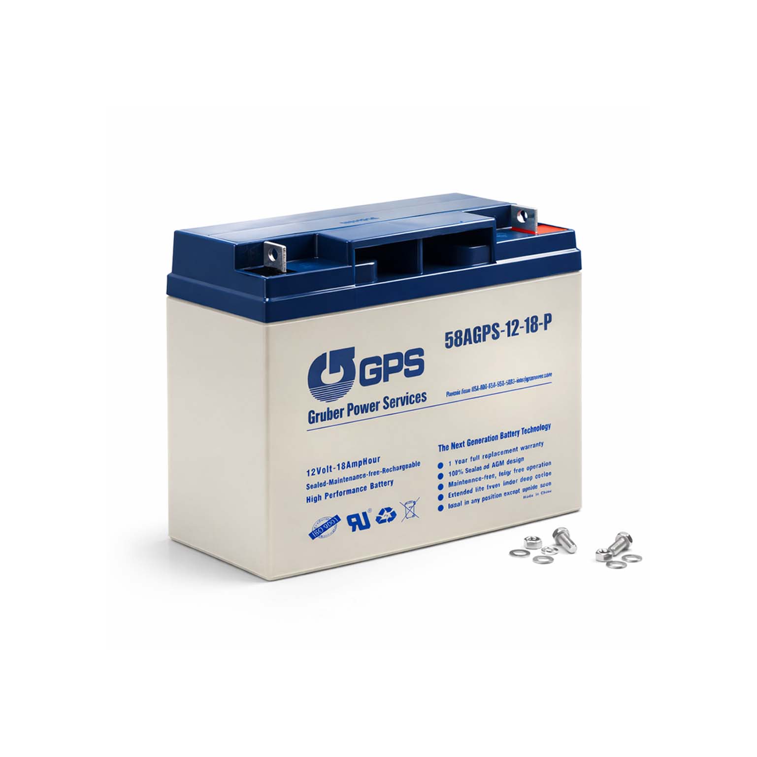 12 Volt - 18 Amp Hour - 40 WPC - Battery - Gruber Power Services