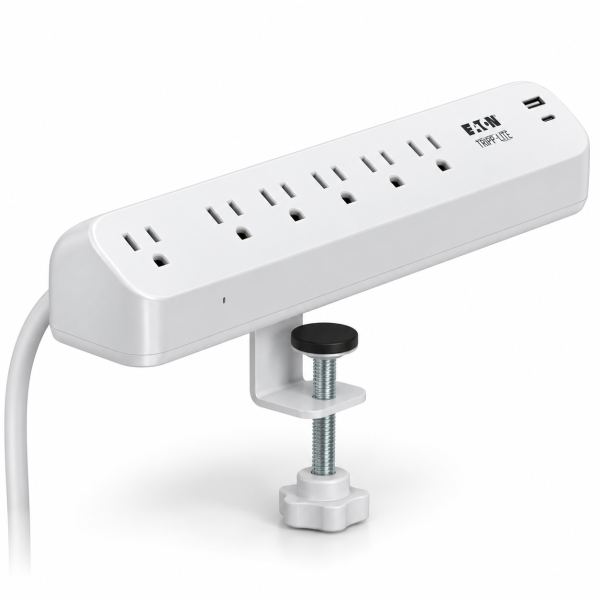 White Clamp-Mount Power Strip大小规律